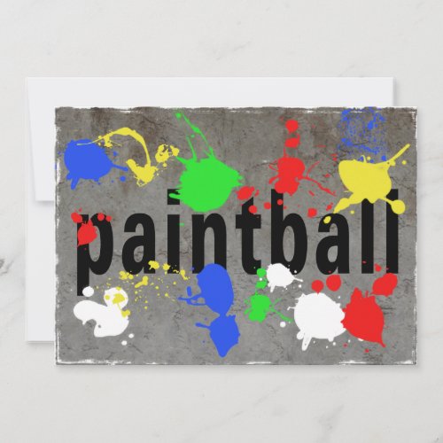 Paintball Splatter on Concrete Wall Invitation