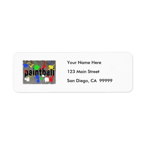 Paintball Splatter on Concrete Wall Label