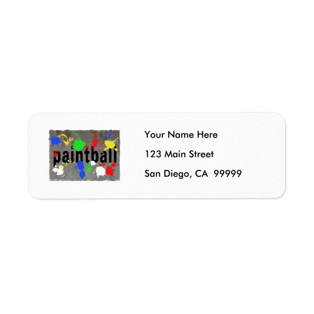 Paintball Splatter on Concrete Wall Label (Front)
