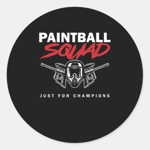 Paintball Squad Paintball Player Paintball Marker  Classic Round Sticker