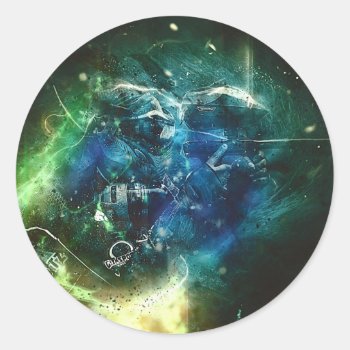 Paintball Surreal Classic Round Sticker by DeadlyCouturePhoto at Zazzle