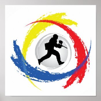 Paintball Tricolor Emblem Poster by TheArtOfPamela at Zazzle