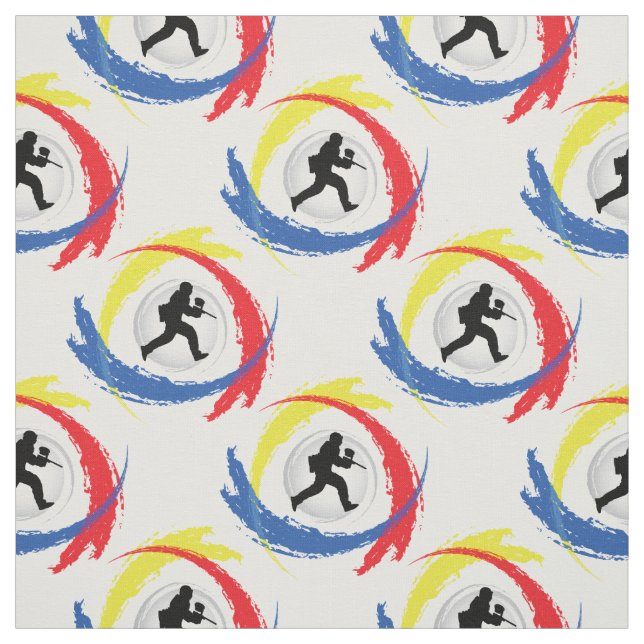 Paintball Tricolor Sport Emblem Fabric (Swatch)
