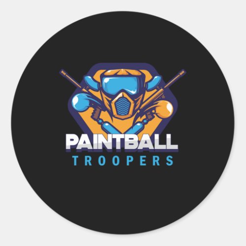 Paintball Troopers Paintball Marker Paintball Play Classic Round Sticker