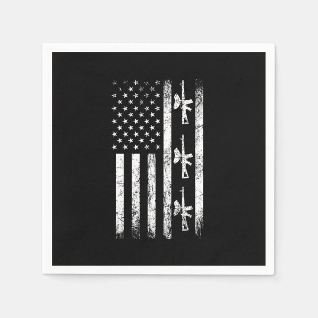 Paintball USA Flag Paintball Player Paintball Mark Napkins (Front)