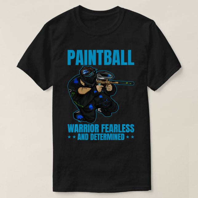 Paintball Warrior Airsoft Funny Paintballing Paint T-Shirt (Design Front)