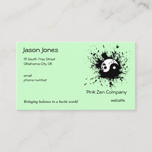 Paintball Yin-Yang Splat! Business Cards
