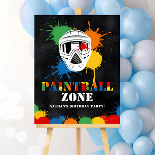 Paintball Zone Birthday Party Teen Boys Splatter Foam Board