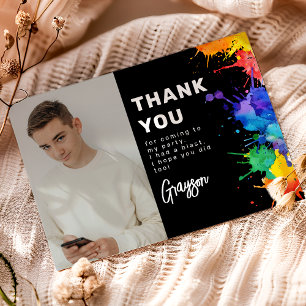 Paintballing Birthday Party Thank You Card
