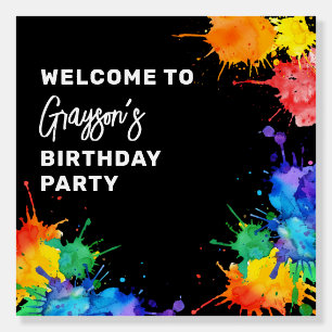 Paintballing Birthday Party Welcome Foam Board
