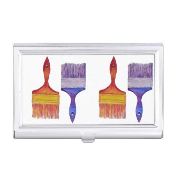 Paintbrush  Business Card Case by ch_ch_cheerful at Zazzle