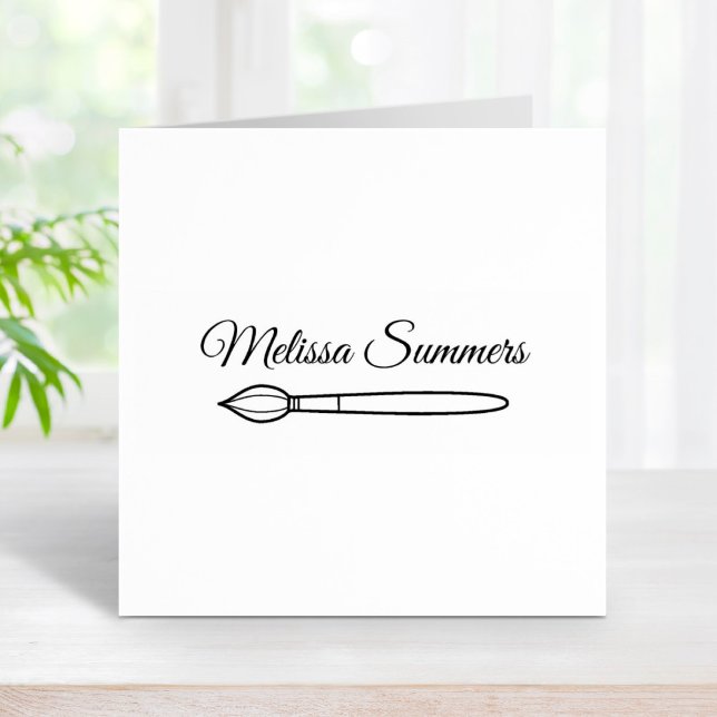 Paintbrush Custom Name Rubber Stamp (Creator Uploaded)