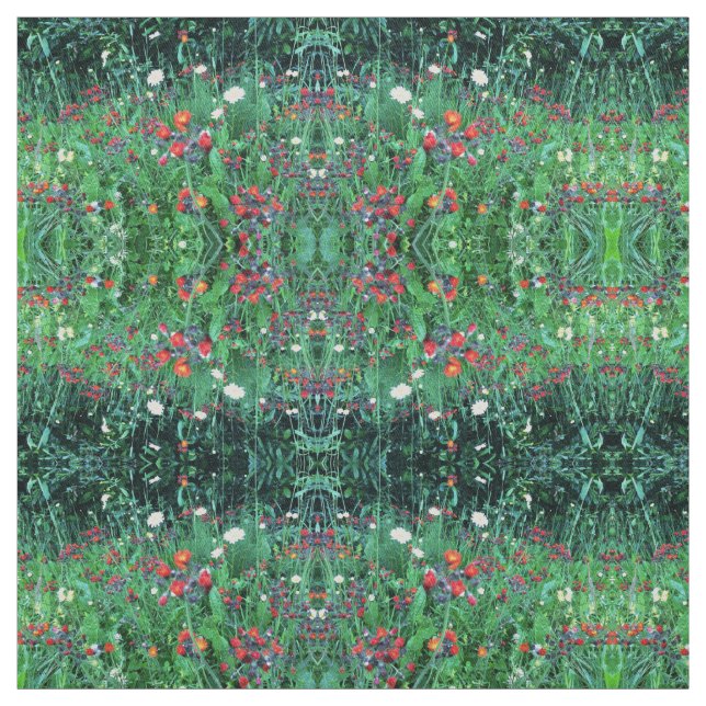 Paintbrush Flowers Fabric (Swatch)