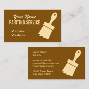 Paintbrush logo for painter business card template