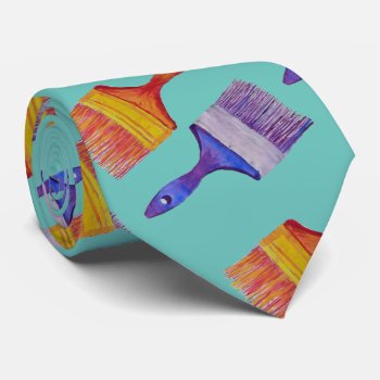 Paintbrush  Neck Tie by ch_ch_cheerful at Zazzle