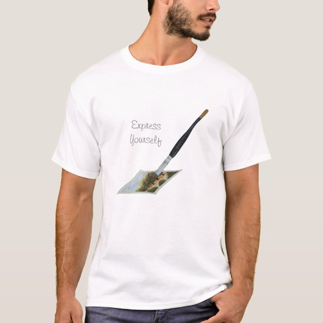 Paintbrush painting landscape artists design T-Shirt (Front)