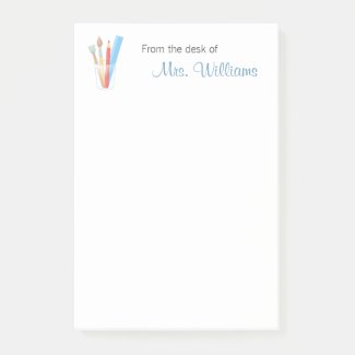 Paintbrush Pencil Art Craft School Teacher Post-it Notes