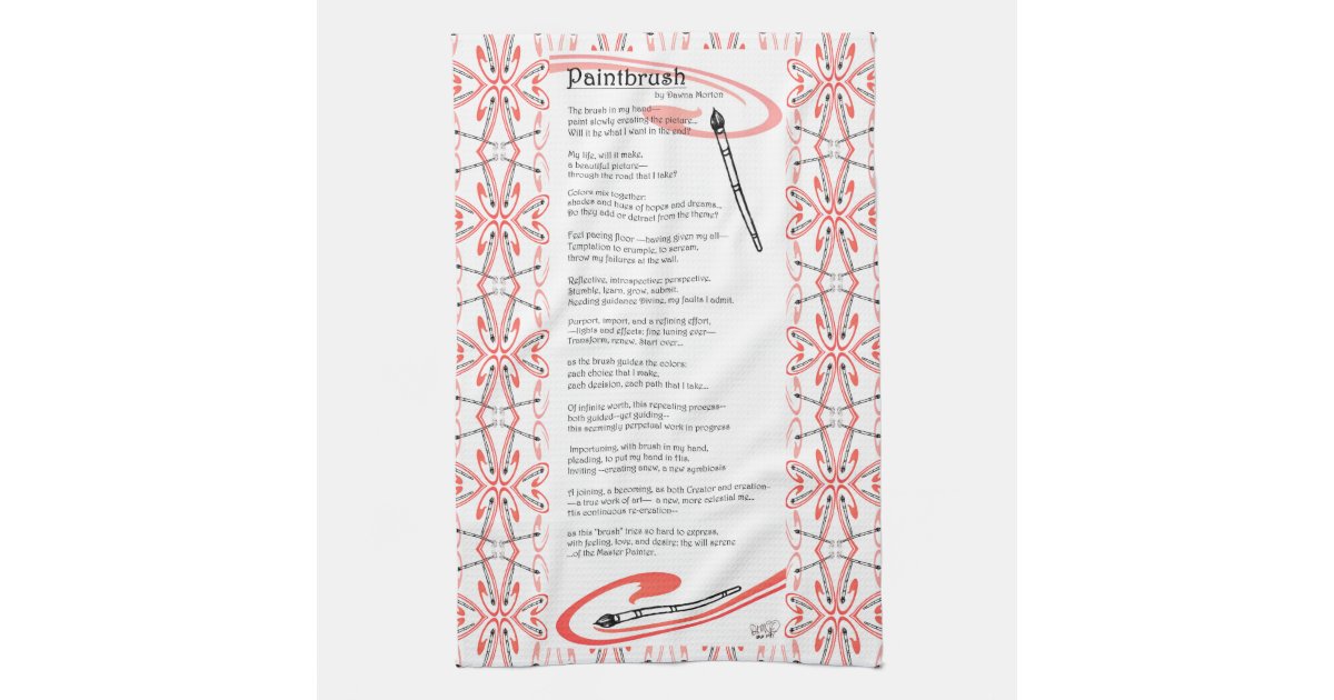 paintbrush poem kitchen towel Zazzle