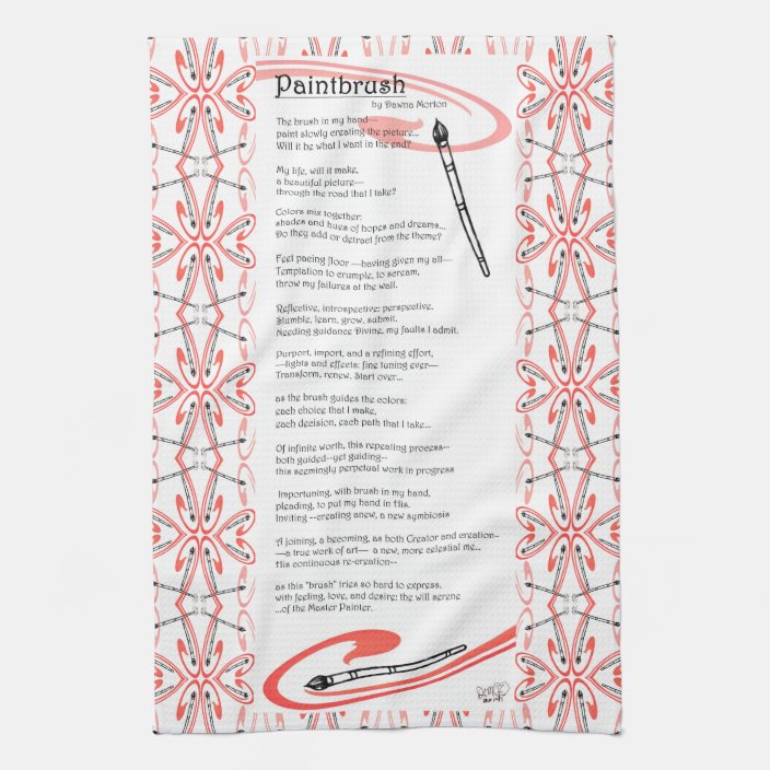 paintbrush poem kitchen towel