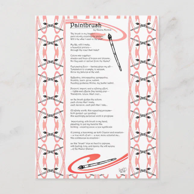 paintbrush poem postcard | Zazzle