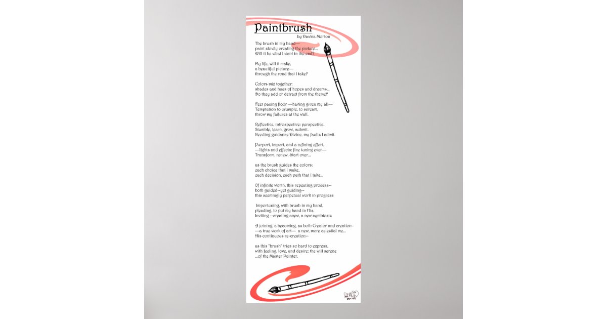 paintbrush poem poster | Zazzle