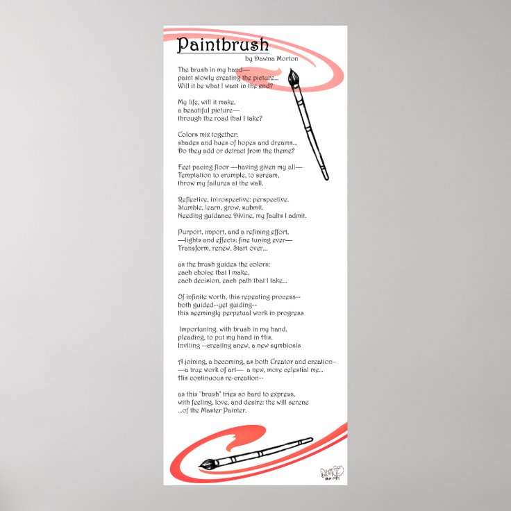 paintbrush poem poster Zazzle