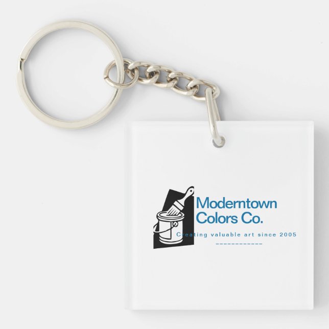 Paintbrush Vector Painter Artist Business Info Keychain (Front)
