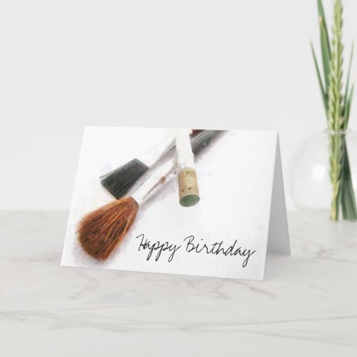 Paintbrushes Birthday Greeting Card