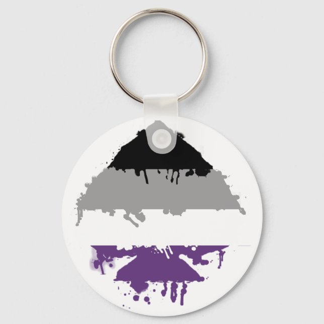 Paintdrip Asexual Ace Keychain (Front)