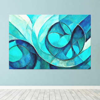 Painted abstract art in Blue  Canvas Print