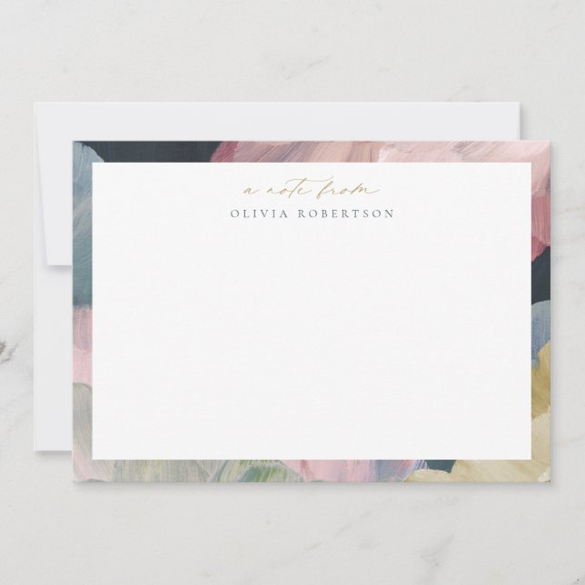 Painted Abstract Art Personal Stationery Note card (Front)