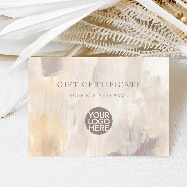 Painted Abstract Elegant Gift Certificate and Logo (Creator Uploaded)