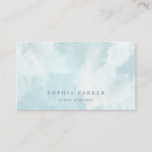 Painted Abstract  Elegant Minimalist Blue Business Card