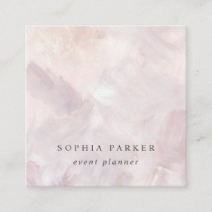 Painted Abstract Elegant Minimalist Blush Square Business Card