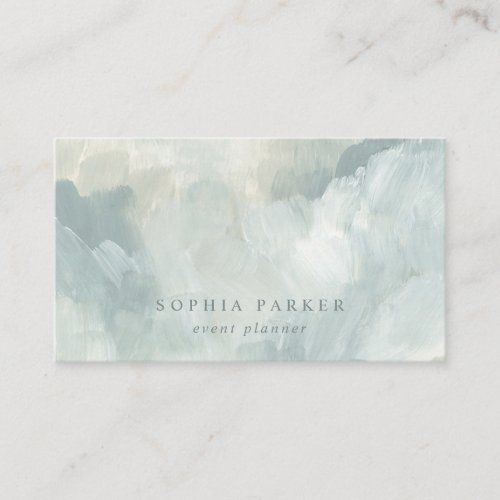 Painted Abstract  Elegant Minimalist Green Business Card