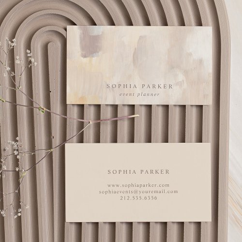 Painted Abstract  Elegant Minimalist Neutral Business Card
