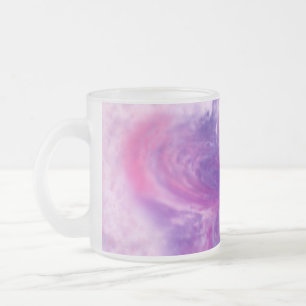 Painted Abstract Fantasy Flower Watercolor Frosted Glass Coffee Mug