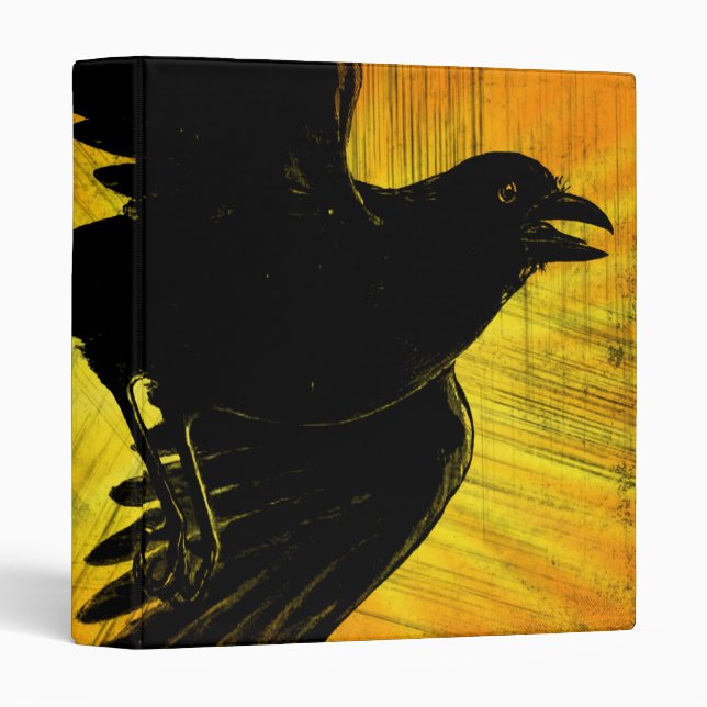 painted abstract grunge black crow binder (Front/Spine)