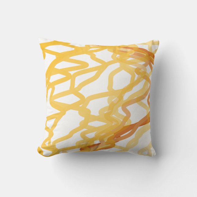 Painted Abstract Lines Throw Pillow (Front)