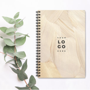 Painted Abstract Natural Elegant Neutral logo Notebook