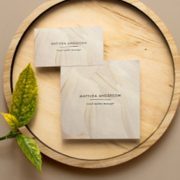 Painted Abstract Natural Elegant Neutral Simple Square Business Card