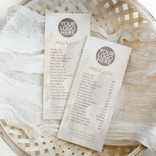 Painted Abstract with Logo Price List Services Rack Card