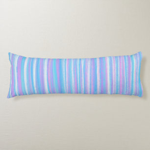 Painted Acrylic Stripes Turquoise Pink Purple Body Pillow