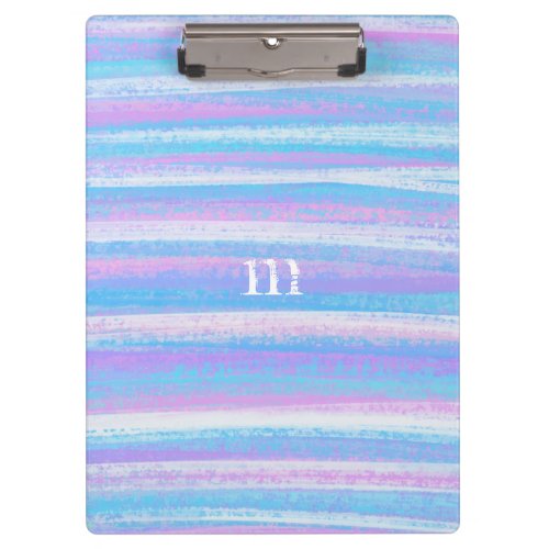 Painted Acrylic Stripes Turquoise Pink Purple Clipboard