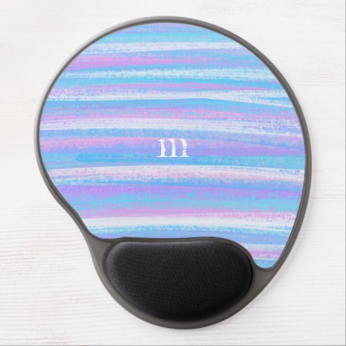 Painted Acrylic Stripes Turquoise Pink Purple Gel Mouse Pad