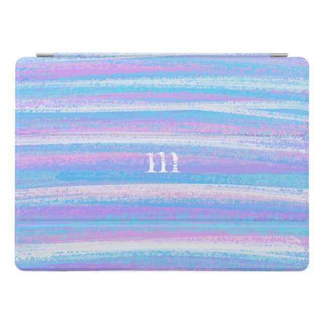 Painted Acrylic Stripes Turquoise Pink Purple iPad Pro Cover (Horizontal)