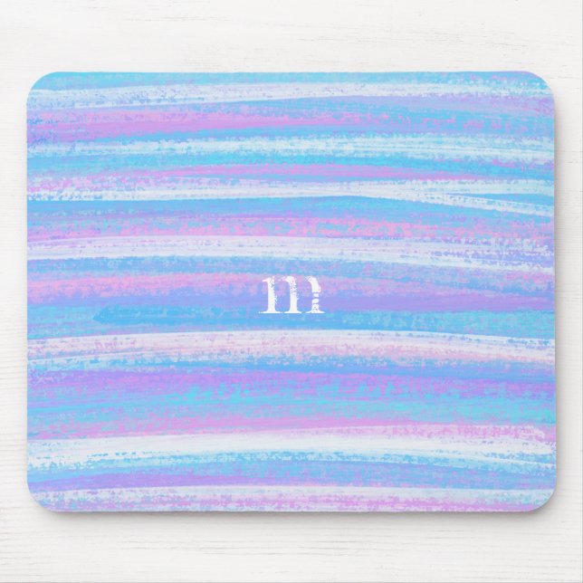 Painted Acrylic Stripes Turquoise Pink Purple Mouse Pad (Front)