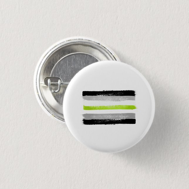 PAINTED AGENDER PRIDE FLAG BUTTON (Front & Back)