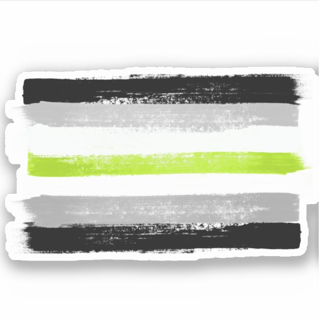PAINTED AGENDER PRIDE FLAG STICKER (Front)