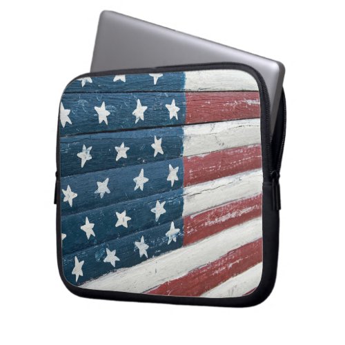 Painted American Flag  Laptop Sleeve